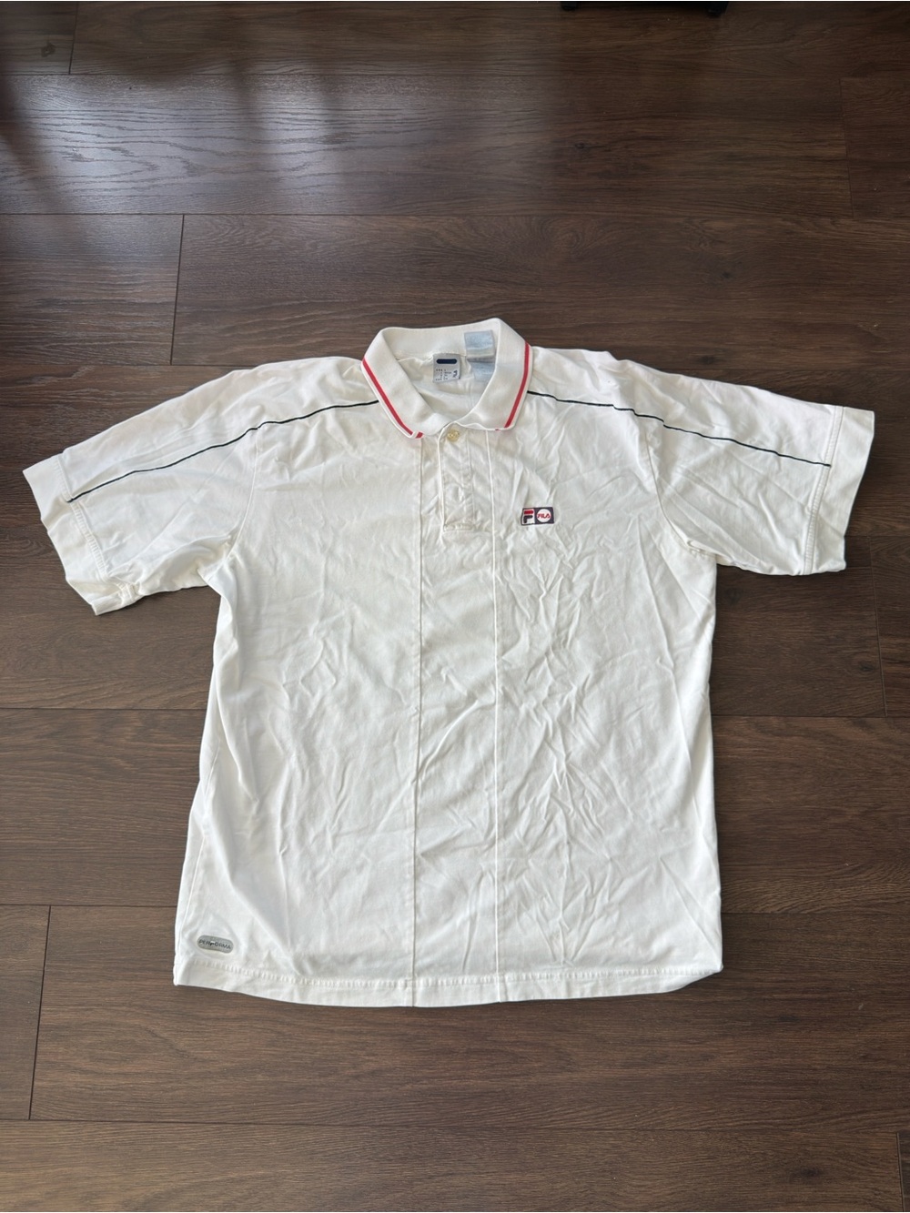 Vintage Fila White Tennis Polo Shirt Size Large